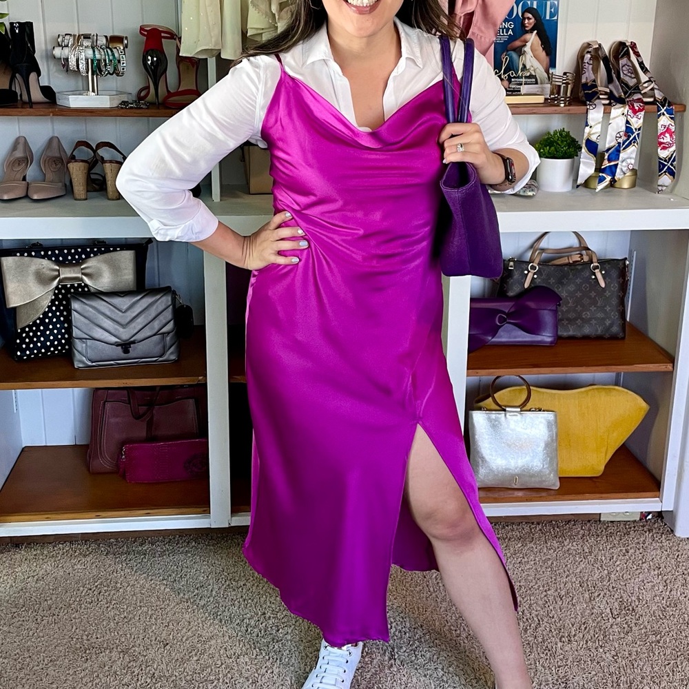 Fuchsia slip dress size medium